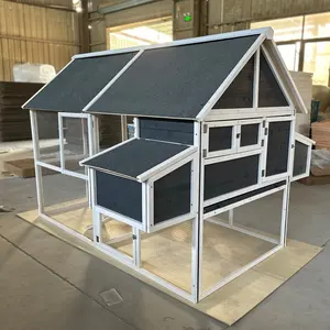 Best seller outdoor wood animal pet supplies products cages wooden large run hen house cage chicken coop