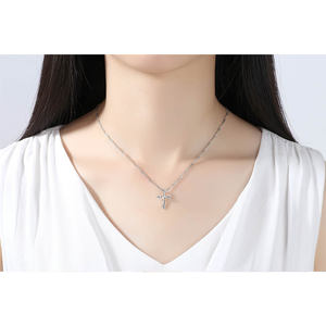 Vendita calda alla moda collana con ciondolo a croce per le donne Austrian Cubic Zirconia in pietra catena a maglie per regali gioielli - Product Image 6