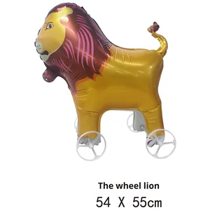Wholesale Qianshun Eco-friendly 3D DIY Cute Cartoon Wheel Animals <strong>Walking</strong> Silk Screen Printed Aluminum Film <strong>Balloons</strong> Party - Product Image 4