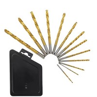 Jeu de forets à rotation gauche 13 pièces, 1/16"-1/4" pour le travail des métaux et la réparation automobile avec étui de rangement, haute qualité