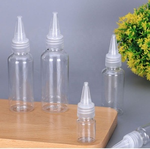Empty 60ml 100ml 150ml clear Plastic Hair Oil <b>Squeeze</b> Applicator Packaging <b>Bottle</b> With Twist-open Dispensing Cap - Product Image 1