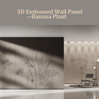 Panneau mural 3D gaufré motif feuille de bananier, imperméable et résistant aux rayures, pour chambre à coucher, fond TV et usage commercial