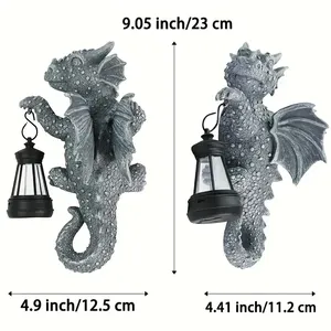 Lanterne de dragon à énergie solaire avec pose grimpante, ornement de jardin fantastique avec des écailles réalistes, lumière nocturne scintillante pour <span class=keywords><strong>arbre</strong></span> - Product Image 5