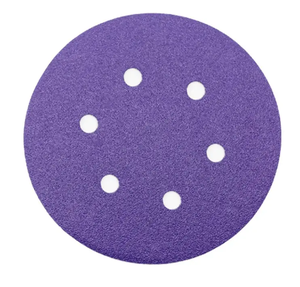 Disques de ponçage personnalisables de 125 mm/5 pouces, 8 trous, en oxyde d'aluminium rouge, avec support en papier abrasif en fibre, pour le polissage <span class=keywords><strong>du</strong></span> bois et de la pierre, OEM - Product Image 1