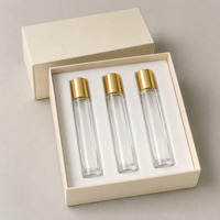 Flacon roll-on en verre transparent rond de luxe de 10 ml avec base très épaisse
