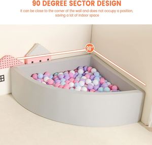 Piscine à balles pour enfants en mousse à mémoire de forme en latex premium gris clair, personnalisable, cadeau idéal, jouet - Product Image 3