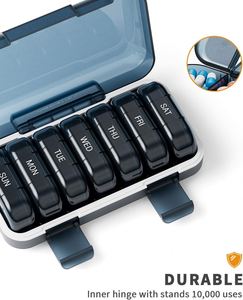 Organizador de Pastillas Semanal de Silicona ABS, 3 Tomas Diarias, 7/21 Días, Resistente a la Humedad, Estuche Portátil de Viaje para Pastillas Grandes - Product Image 4