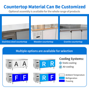 Vente Flash : Réfrigérateur de Restaurant Sous <span class=keywords><strong>Comptoir</strong></span> en Acier Inoxydable à 2 Portes Vitrées, Bar à Salades, Bar Alimentaire, Grande Capacité de Stockage - Product Image 3