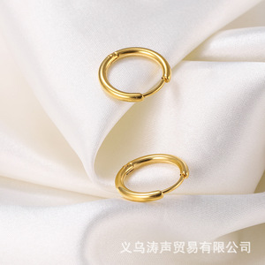 Stainless Steel Clip On <b>Earrings</b> Gold Silver Color Geometric Simple Women's Everyday Wear Summer 2023 Yiwu Manufacturer - Product Image 3