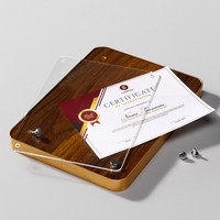 Cadre de certificat en acrylique sur base en bois personnalisée HBL OEM, design magnétique, plaque d'honneur d'entreprise pour cérémonie, souvenir