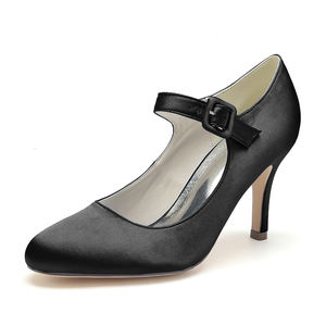 Nouveau style de courroie de cou-de-pied supérieure noire personnalisée en usine avec fabricant de chaussures vente en gros de pompes pour femmes à talons hauts chaussures de travail pour femmes - Product Image 3