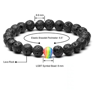 Natural White Turquoise <b>Rainbow</b> <b>Bracelet</b> Lava Volcanic Stone Frosted Stone Couple Jewelry Unisex Everyday Wear - Product Image 3
