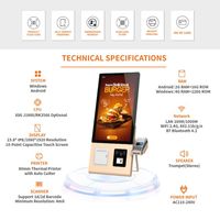 Kiosque de commande pour restaurant à prix abordable avec tablette Android 21,5 pouces et imprimante pour commande en libre-service