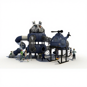 Équipement de <span class=keywords><strong>parc</strong></span> d'attractions extérieur pour enfants sur le thème des vaisseaux spatiaux, toboggans pour maternelle, structure de jeux personnalisée - Product Image 6