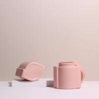Bouteille en plastique PET brillante de 1000ml pot de masque de cheveux ovale rose bleu avec couvercle à vis pour crème pour le visage et le gommage du corps