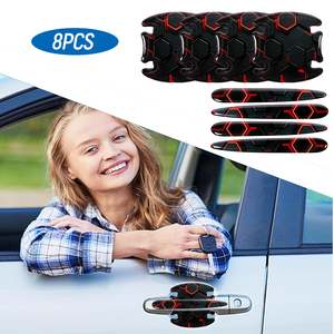 8PCS Adhesivos de Protección para Manijas de Puerta de Coche con Diseño de Panal de Abeja, Películas Protectoras de Pintura para Manijas de Puerta de Coche - Product Image 4