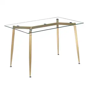 Custom made nordic desk simple design table set modern glass dinning table set for 4