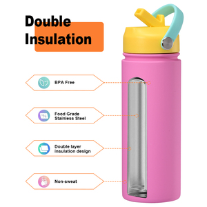 Thể Thao Di Động Uống 500 Ml 18Oz Màu Sắc-Chặn Rơm Nắp Chân Không Thép Không Gỉ Rộng Chai Nước Với Có Thể Tháo Rời Rơm - Product Image 6