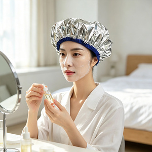 <span class=keywords><strong>Bonnet</strong></span> de soin capillaire <span class=keywords><strong>auto</strong></span>-<span class=keywords><strong>chauffant</strong></span> en aluminium épaissi, imperméable et réutilisable pour salon, maison et spa - Product Image 4