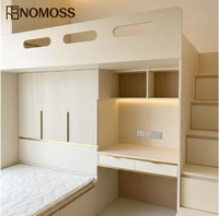 Lit superposé compact raffiné avec solution de couchage partagée intelligente pour les chambres d'enfants, les auberges familiales et les projets de dortoirs