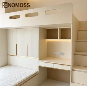 Cama litera compacta refinada con solución inteligente para dormir compartido, ideal para habitaciones infantiles, hostales familiares y proyectos de dormitorios. - Product Image 3