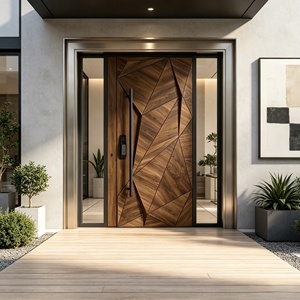 Porte d'entrée en aluminium sculptée en 3D, porte extérieure insonorisée et antivol sur mesure pour maisons modernes - Product Image 3