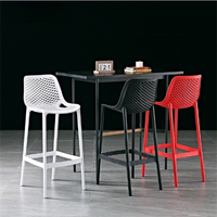 Chaise de bar haute en plastique durable, style industriel moderne, mobilier de restaurant, Harry Bertoia, cadre en plastique stable, tabouret de bar de cuisine en plastique