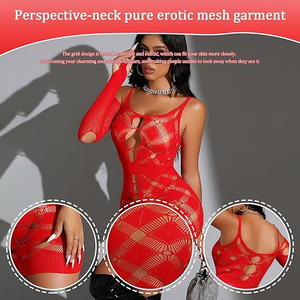 Lingerie sexy en résille JT pour femmes, robe chemise en maille extensible, combinaison coquine taille unique, vêtements de nuit, vêtements de club - Product Image 4