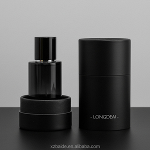 Custom Luxury Round Perfume Glass <b>Bottle</b> 30ml 50ml 100ml Crimp Gradient Black <b>Empty</b> Glass Perfume <b>Bottle</b> With Box and Magnet Cap - Product Image 3