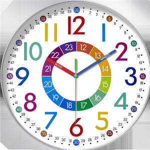 <span class=keywords><strong>Reloj</strong></span> de Pared Mecánico Colorido con Agujas para Estudiantes y Niños, Silencioso, Sin Tictac, para Estudio, Juegos, Sala de Estar, Educación - Product Image 3