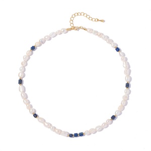 Nouveau produit tendance, collier ras de cou en pierre naturelle, perle d'eau douce, pour femmes - Product Image 1