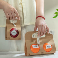 Boîte d'emballage personnalisée en papier kraft pour pommes, lot de 2 boîtes cadeaux créatives portables en carton, boîte cadeau pour supermarché et magasin de fruits
