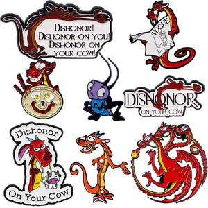 Nuevo adorno creativo en inglés para Pin <span class=keywords><strong>de</strong></span> solapa Dragon Bagde Anime Hua Mulan Mushu broche dinosaurio hormiga esmalte para manualidades <span class=keywords><strong>de</strong></span> Metal - Product Image 1