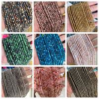 Dernière conception de pierres rondes à facettes en vrac naturel 2mm 3mm perles de turquoise perles de cristal pour la fabrication de bijoux de collier