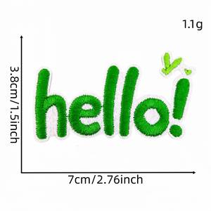 Patch brodé créatif thermocollant motif dessin animé Hello English pour sacs et vêtements - Product Image 4