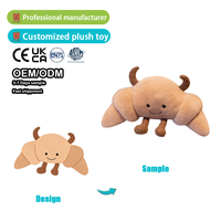 Juguetes de Peluche Personalizados con Relleno de Algodón PP, Proveedor OEM, Lindos Llaveros de Peluche con Forma de Croissant, Transforma Tu Diseño
