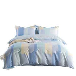 Parure de lit quatre pièces en pur coton Duoximeimiankang, housse de couette et drap, imprimé numérique, doux pour la peau, 100 % coton, pour dortoir, lit simple - Product Image 3