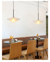 Lustre ovale LED créatif et simple en fer et verre, style nordique, pour café, restaurant, bar, hôtel, chambre à coucher, chevet, noir/blanc
