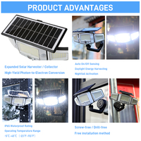Lámpara Solar Magnética Solarup de 3 Cabezas con Sensor para Jardín, Lámparas de Pared para Exteriores con Control Remoto, Lámpara Solar Impermeable para Puerta, Carga USB