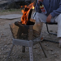Barbecue pliant efficace en acier inoxydable pour extérieur avec design de chauffage en verre portable