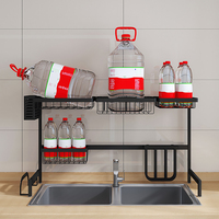 Égouttoir à vaisselle en acier inoxydable à 2 niveaux, 85 cm/33,5 pouces, avec plateau d'égouttage amovible, étagère de rangement pour vaisselle, égouttoir pour évier, vente chaude