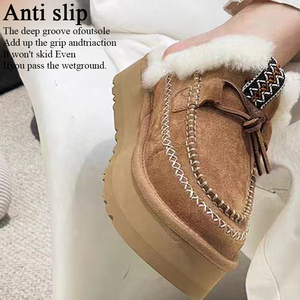 OEM&amp;ODM <strong>Women's</strong> Big Fleece Lined Snow <strong>Boots</strong> Thick Soles Lazy Person'<strong>s</strong> Essential Round Toe Half <strong>Slippers</strong> Ximia Thick Heel <strong>Boots</strong> - Product Image 5