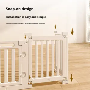 Pequeña valla de Interior para mascotas para Teddy Bichon, jaula de plástico a prueba de Escape para perros con cierre de botón, barandilla elevada, casa para perros - Product Image 4