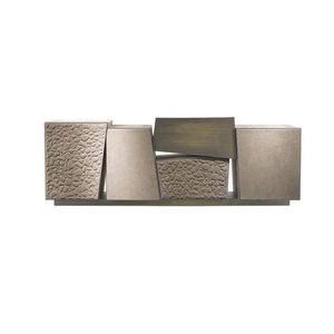 JinSong יוקרה צד אוכל צד ארון יוקרה מודרני לא סדיר גיאומטרי קונסולת ארון מתכת עור - Product Image 2