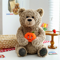 Ours en peluche orange créatif en peluche douce avec remplissage en coton PP compagnon de sommeil unique cadeau d'anniversaire pour enfants