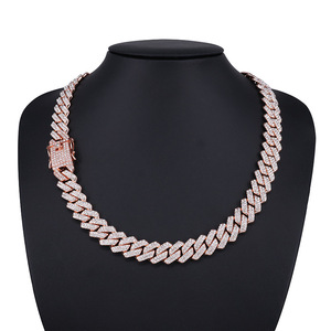 Chaîne de cou cubaine style hip-hop plaquée or avec pendentif papillon entièrement serti de diamants de 14 mm, pour hommes et femmes, style européen et américain - Product Image 4