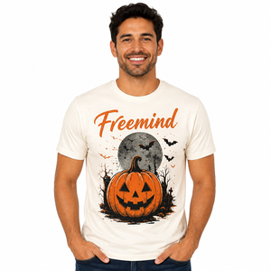 Camiseta unisex con estampado de calabaza y fantasma para Halloween, 100% algodón, cuello redondo, manga corta, para fiesta de Halloween, uso diario en otoño - Product Image 4