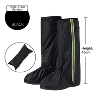 Couvre-bottes imperméables à tige haute en Oxford, couvre-chaussures de pluie antidérapants avec semelle en caoutchouc réfléchissante pour la moto