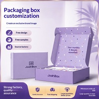 Boîte d'expédition en carton premium pour la vente en gros, couleur lavande violette, boîte d'abonnement facile à plier, boîte d'expédition pour les petites entreprises de commerce électronique