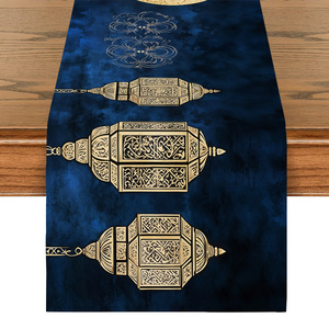 Caminos <span class=keywords><strong>de</strong></span> <span class=keywords><strong>Mesa</strong></span> <span class=keywords><strong>de</strong></span> Lino Premium para Ramadán con Motivos Tradicionales <span class=keywords><strong>de</strong></span> Luna y Estrella Doradas, Estilo Bohemio, Decoración <span class=keywords><strong>de</strong></span> <span class=keywords><strong>Mesa</strong></span> para Eid - Product Image 4